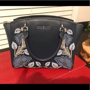 Michael Kors Ellis Navy/Denim Leather Handbag